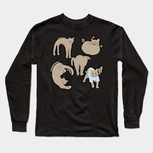 Funny Lazy Cat Long Sleeve T-Shirt